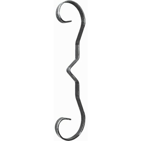 Volute d'ornement - Hauteur 245mm Largeur 50mm plat de 12x3mm - Fer forgé - À souder - DECO FER FORGE
