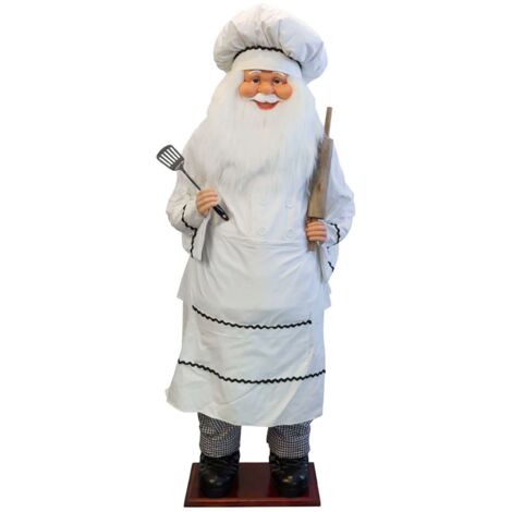 Von Hand gefertigter Weihnachtsmann Bäcker 180cm - Lebensgröße für die richtige Festtagsstimmung