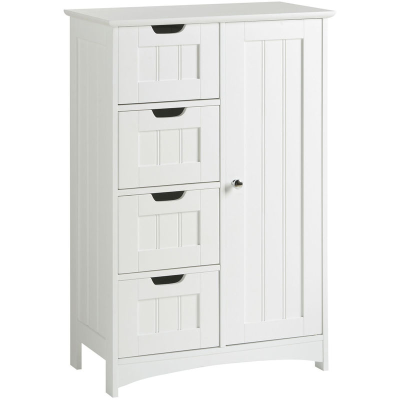 VonHaus 4 Drawer Storage Unit - White Colonial Style for ...