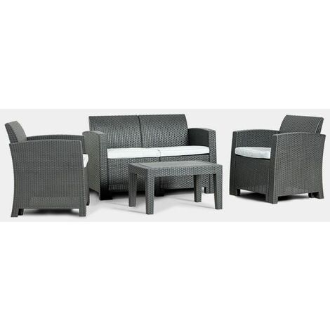 Vonhaus All Weather Rattan Sofa Set 4 Seater Garden Outdoor Vonhaus All Weather Rattan Sofa Set 4 Seater Garden Outdoor Decking
