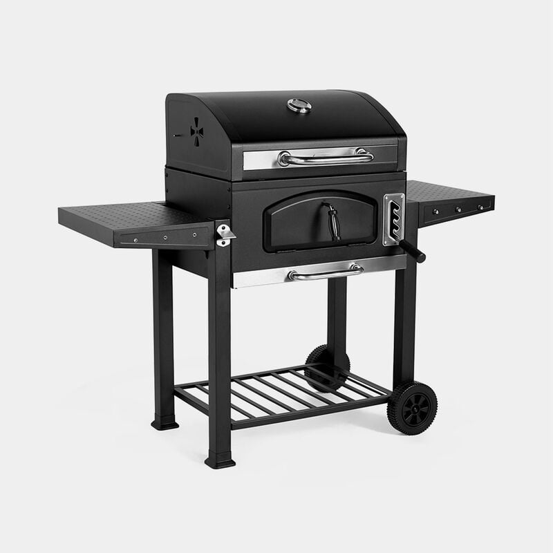 Bbq, Charcoal Barbecue, Portable bbq Use Anywhere In Your Garden, for Grilling Meat, Fish & Vegetables, With Side Tables & Temperature Gauge for The