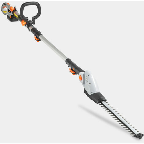 VonHaus Cordless Pole Hedge Trimmer with 20V MAX Battery, Charger, Shoulder Strap & Blade Cover - Includes Dual Action Laser Cut Blades, 135° Adjustable Head & Extendable Reach - 3.8kg