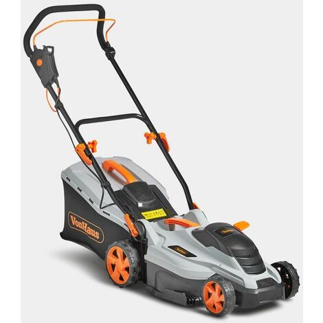 VonHaus Electric Rotary Lawnmower 1600W - 36cm Cutting Width & Adjustable Cutting Height – 50L Grass Collection Box