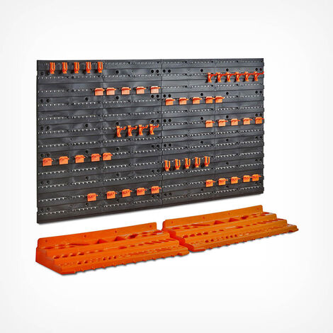 VonHaus Garage Tool Storage with Shelf & Pegboard For Multiple Tools, Garden Tool Rack for Easy Access to 50+ Tools and Accessories, Tool Board For All You Need For Gardening & DIY