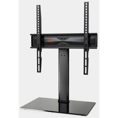 VonHaus Universal Table Top TV Stand for 27-55 Inch LCD/LED/Plasma TVs – Height Adjustable Pedestal TV Stand With Tempered Glass Base and Bracket – VESA up to 400mm, Holds 40kg