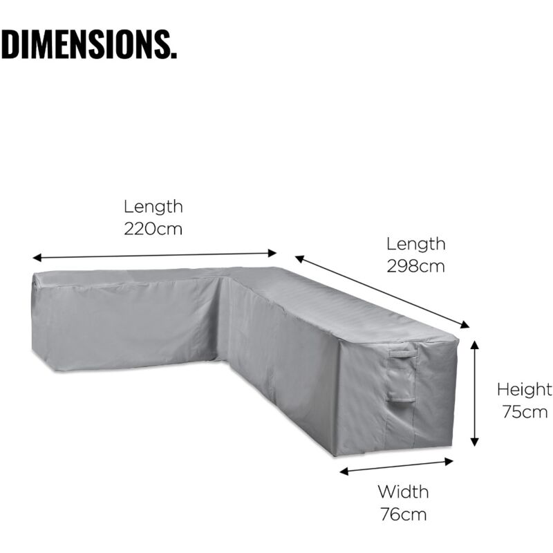 Vonhaus Waterproof Garden L Shape Sofa Cover The Storm Collection Premium Heavy Duty Breathable Fabric Protection For Patio Outdoor Furniture Slate Grey 2500123 - Outdoor Corner Sofa Cover 220cm Vonhaus Waterproof Garden L Shape Sofa Cover The Storm Collection Premium Heavy Duty Breathable Fabric Protection For Patio Outdoor Furniture Slate Grey 2500123 - Outdoor Corner Sofa Cover 220cm
