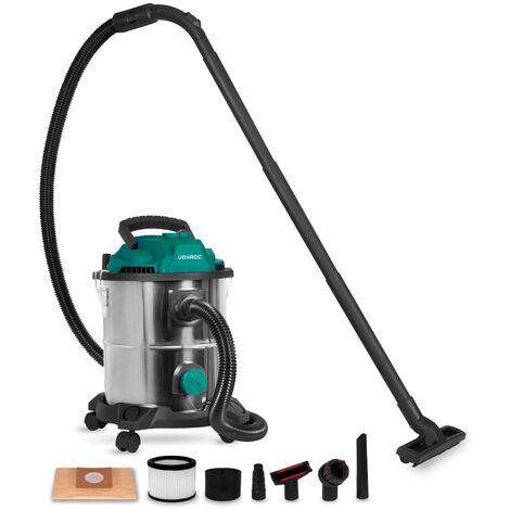 Aspiratore aspirapolvere aspiraliquidi bidone inox 30l Scheppach nts30  premium