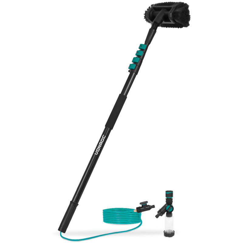 Brosse à Laver Télescopique 4,60m - Brosse, Tuyau 6m, Distributeur - Vonroc