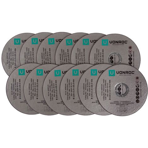 VONROC Cutting Discs - 115mm - 12 pieces - Universal