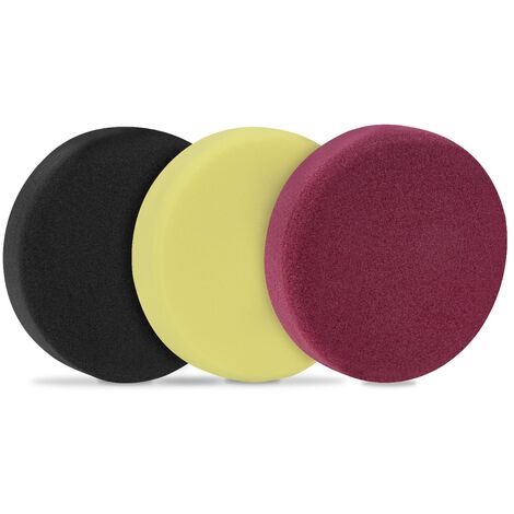 Vonroc – Disques de polissage 125mm en mousse – Kit de démarrage 3 pièces – Pour polisseuses à double action – Épaisseur 30mm