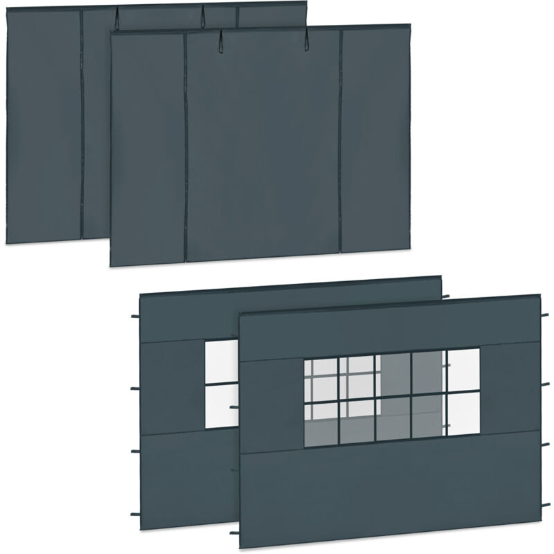 Ensemble de Parois Latérales - Pour Tente de Réception Premium PT501XX Gris - Vonroc