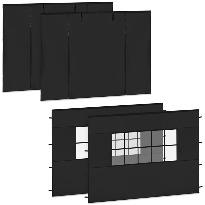 Ensemble de Parois Latérales - Pour Tente de Réception Premium PT501XX Noir - Vonroc