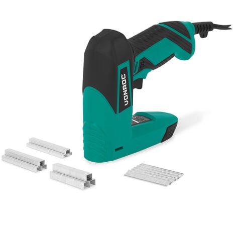 VONROC Grapadora eléctrica - Juego completo que incluye 900 grapas y 300 clavos