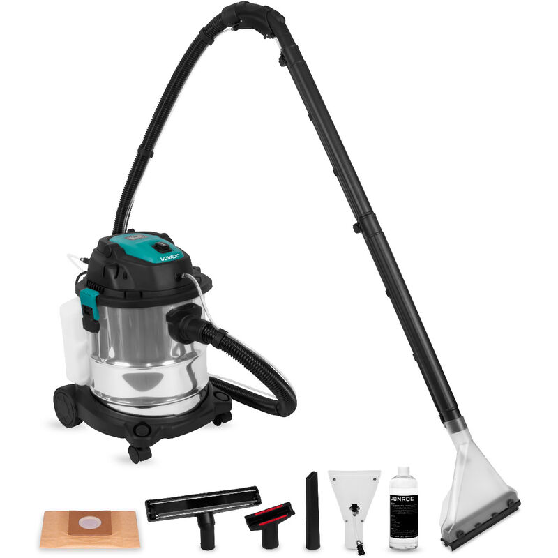 VONROC Nettoyeur de moquette/aspirateur 1400W Avec détergent et plusieurs embouts