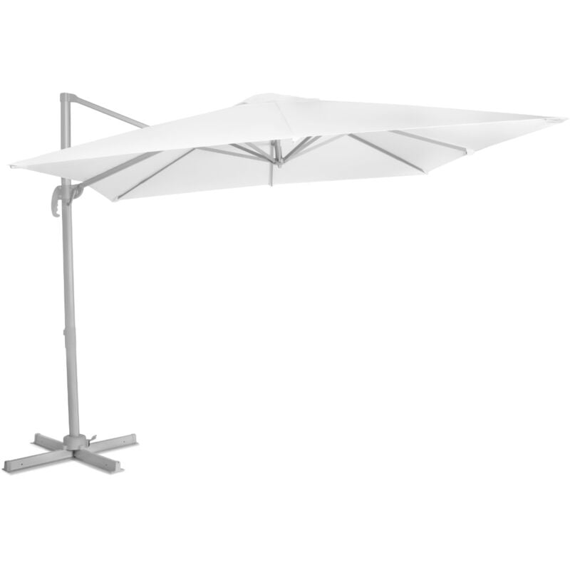 VONROC Parasol cantilever Pisogne 300x300cm - Premium parasol Blanc