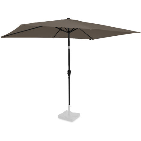 Vonroc – Parasol déporté rectangulaire 200x300 cm taupe – Tissu polyester UPF 50+ – Manivelle d'inclinaison – Diamètre mât 38 mm