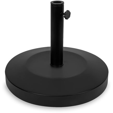 Vonroc – Pied de parasol rond 25kg – Béton et acier poudré – Ø48 cm – Compatible avec poteaux 35/38/48 mm – Stabilité maximale