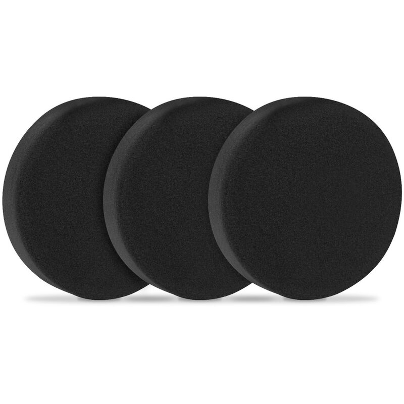 Polishing Discs/Polishing Pads Foam for Polishers - 150mm, 3 pcs - Black - Vonroc