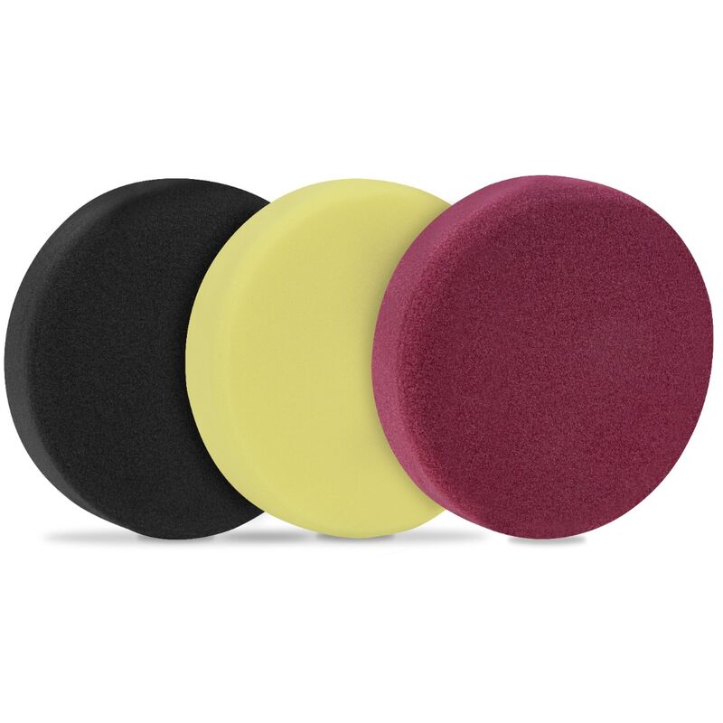 Vonroc - Polishing discs/Polishing pads foam for polishers - Starter set - 150mm, 3 pieces