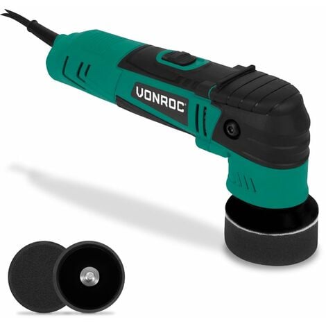 VONROC Polisseuse double action 400W– Ø50 & Ø75MM - 2 supports de polissage et 2 éponges de polissage