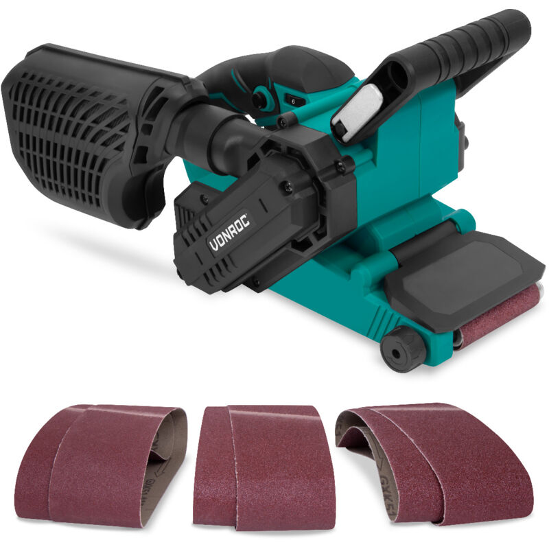 Ponceuse à bande 710W - Comprend 6 bandes abrasives - vitesse variable : 120-380 r/min - Vonroc