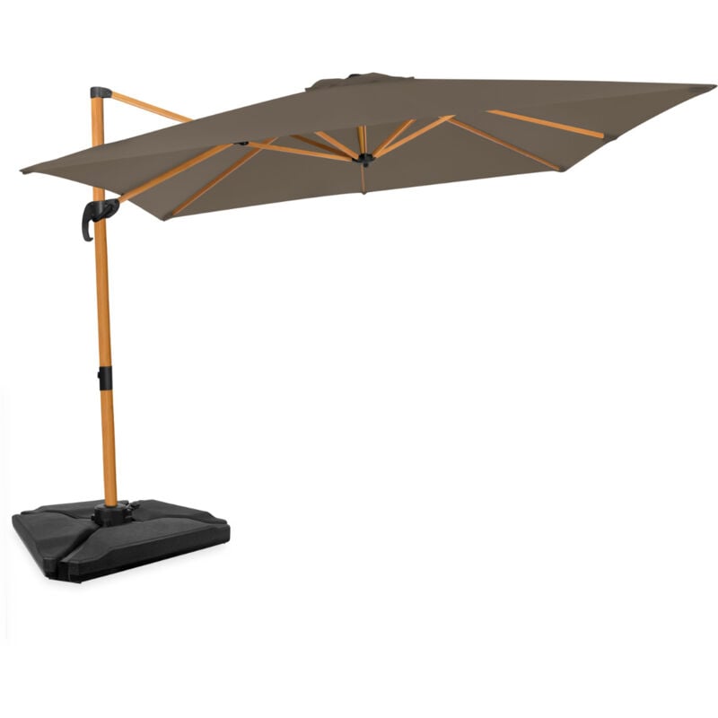 Premium Parasol Cantilever Pisogne 300x300cm - Dalles de parasol, base transversale et housse de protection incluses - Parasol carré - Pivotant à