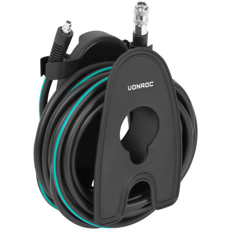 VONROC PRO Tuyau à air 10m - 15 bar - tuyau pour compresseur d'air - Raccord universel - DIN/EURO Mâle - DIN/EURO/ORION Femelle