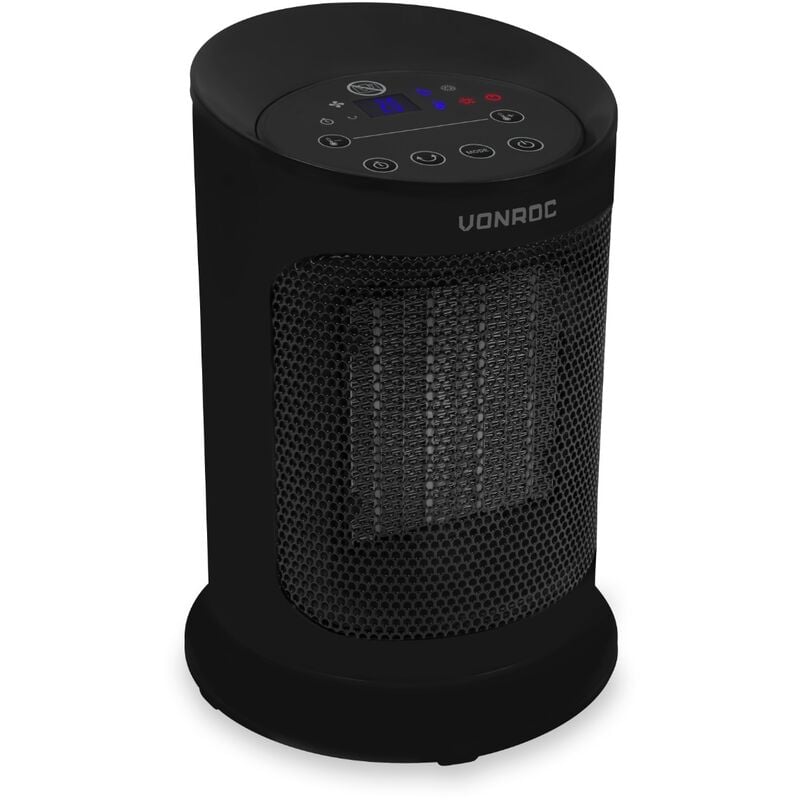 Vonroc - Radiateur électrique soufflant - 1200W/ 1800W – céramique fonction oscillation