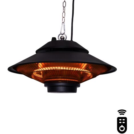 Vonroc – Radiateur suspendu 1500W – Lampe infrarouge carbone – Télécommande incluse – Chauffage 360° pour terrasses et vérandas