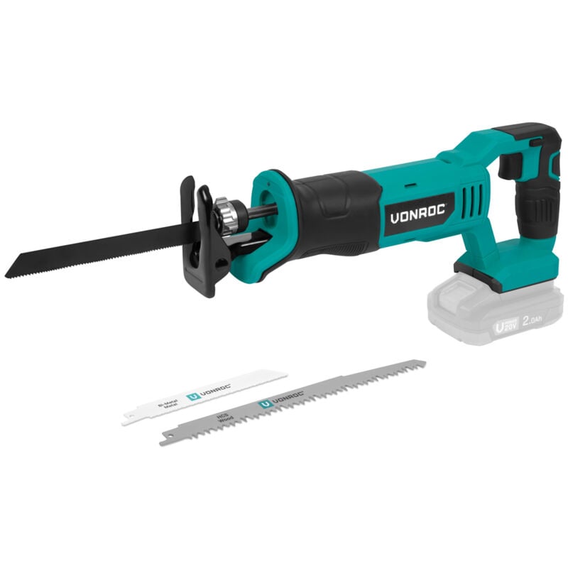 Scie à guichet sans fil 20V - 3 lames de scie incluses - Batterie et chargeur exclus - Vonroc