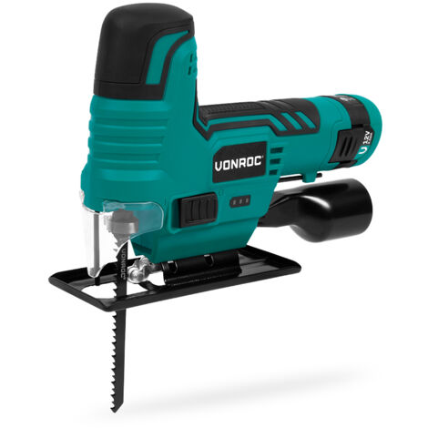 VONROC Scie sauteuse sans fil 12V - Batterie, câble usb-c et lame de scie inclus
