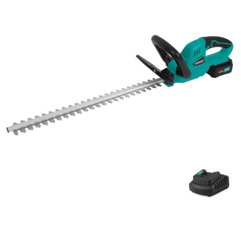 VONROC Taille-haie sans fil 20V - Longueur de lame 520mm - Largeur de coupe 14mm - Batterie 4.0Ah et chargeur inclus