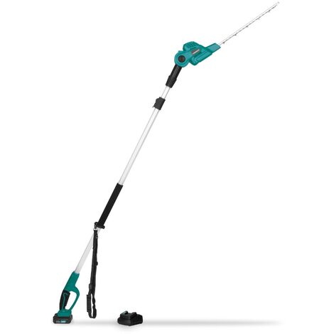 Vonroc – Taille-haie télescopique 20V – Lame inclinable 40 cm – Perche extensible jusqu'à 260 cm – Coupe jusqu'à 14 mm de diamètre – Batterie 2.0Ah incluse