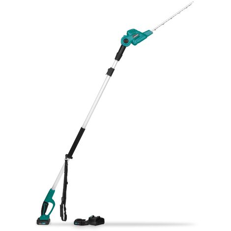 Vonroc – Taille-haie télescopique 20V avec 2 batteries 2.0Ah – Lame inclinable 40 cm – Longueur extensible 260 cm – Pour rameaux jusqu'à 14 mm