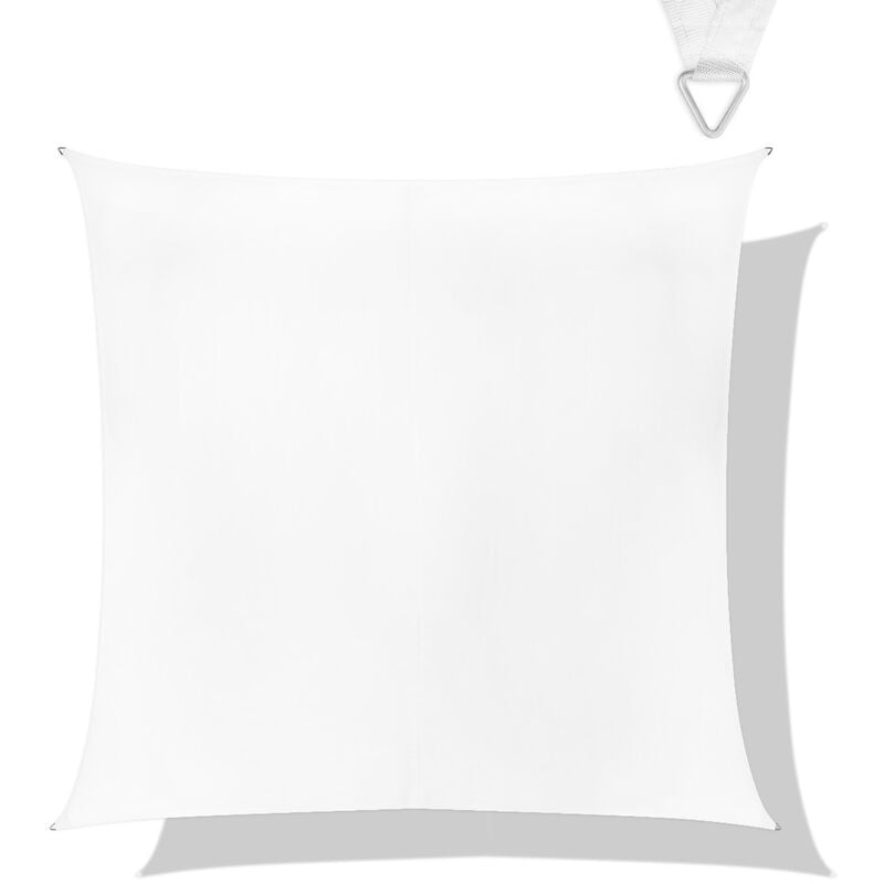 Toile d'ombrage carrée - Premium Haute Qualité- 360×360 cm - Résistant à l'eau Blanc - Vonroc