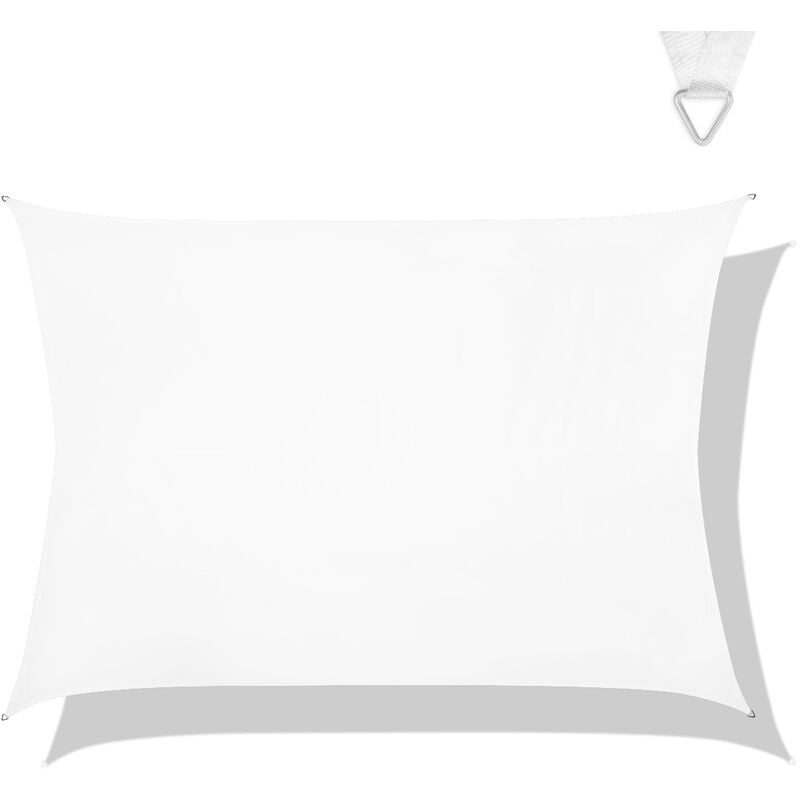 Toile d'ombrage Rectangle – Premium Haute Qualité - 400×300 cm - Résistant à l'eau Blanc - Vonroc
