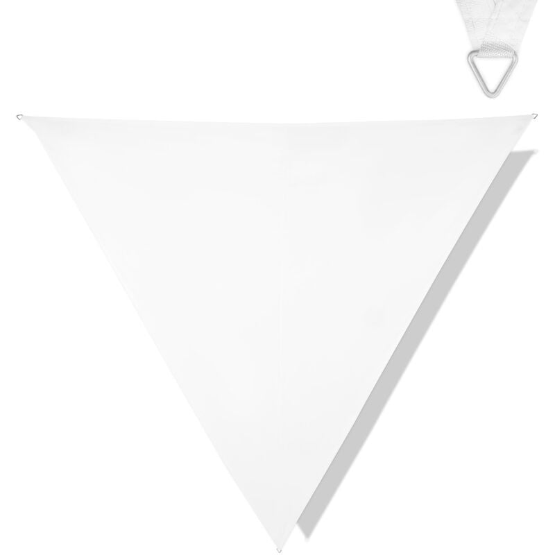 Toile d'ombrage Triangle – Premium Haute Qualité- ∆ 360 cm - Résistant à l'eau Blanc - Vonroc