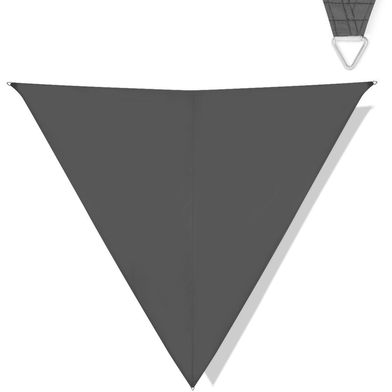 Vonroc - Toile d'ombrage Triangle – Premium Haute qualité - ∆ 360 cm - Résistant à l'eau Gris
