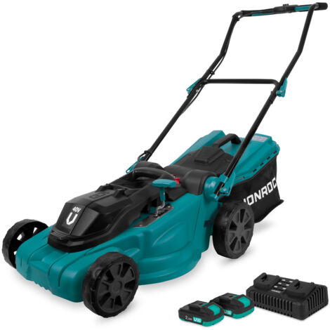 VONROC Tondeuse à gazon sans fil 40V – Largeur de coupe 38 cm  2 batteries 2.0Ah et double chargeur in-clus