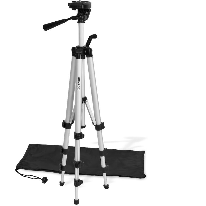 Image of Treppiede per strumenti di misurazione, fotocamera, livella laser. Estendibile 37-110 cm. Universale ¼'. Include custodia - Vonroc