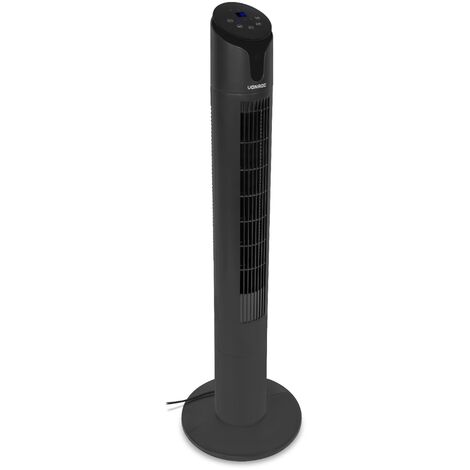 VONROC Ventilador de torre - 110 cm - Incl. mando a distancia - 3 velocidades - función oscilante - temporizador 15h - negro