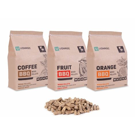 VONROC Virutas para barbacoa - Paquete de mezcla de aromas exóticos - naranja, café y frutas tropicales - 3kg - Sin aditivos