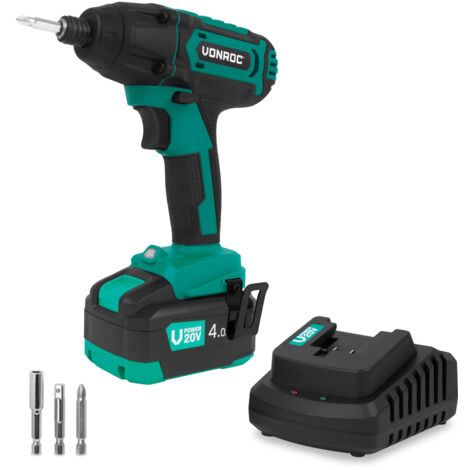 VONROC Visseuse à chocs sans fil 20V – 180 Nm  Inclut batterie 4.0Ah et chargeur rapide