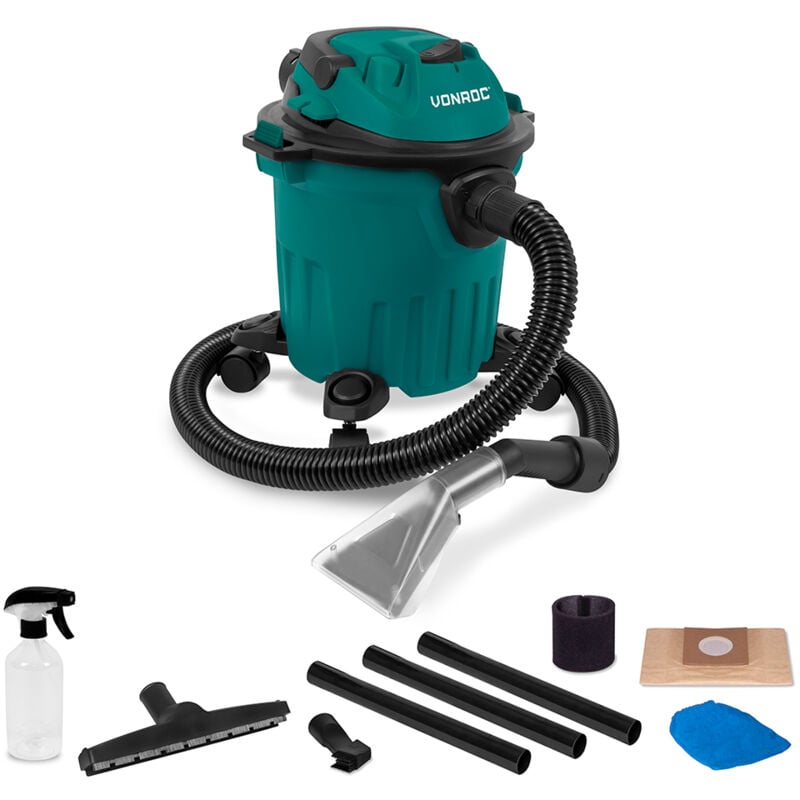 Nettoyeur de tissus d'ameublement 1000W - avec flacon pulvérisateur, buse pour tapis et de nombreux autres accessoires - Vonroc