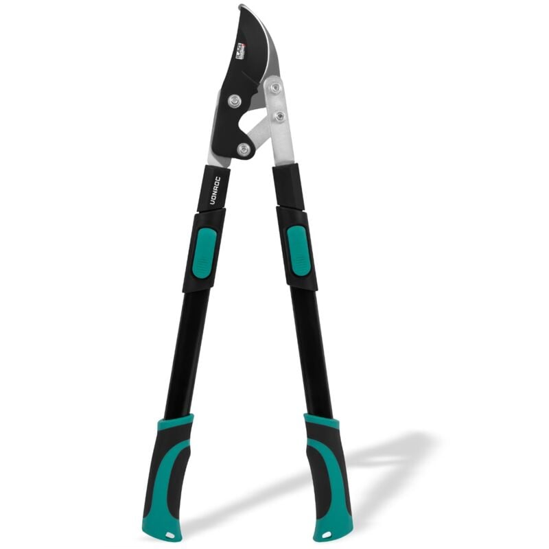 Vonroc - Sécateur - télescopique - longueur : 63.5 - 85 cm - mâchoires de perroquet - avec revêtement antiadhésif ilag - pour branches jusqu'à Ø25mm