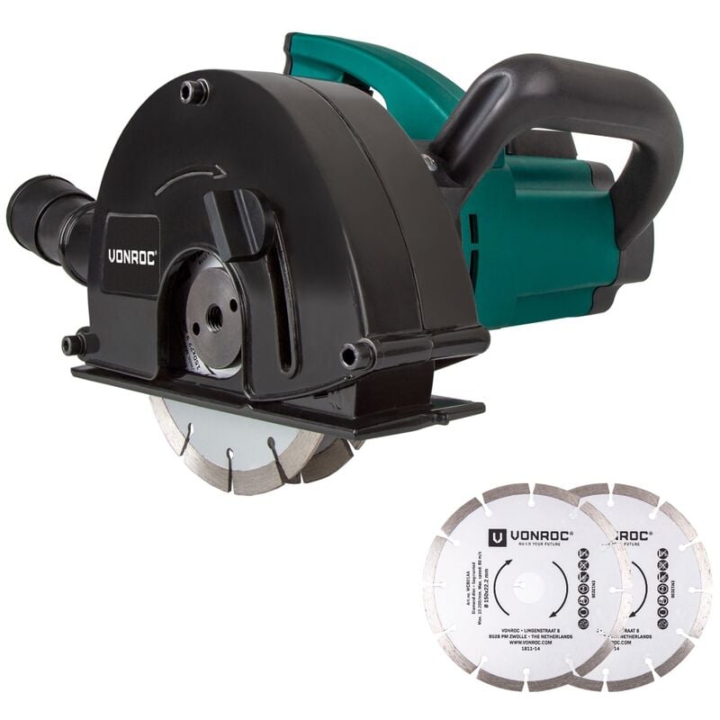 Vonroc - Wall Chaser 1700W - 150mm - Incl. 4 diamond discs and toolbag
