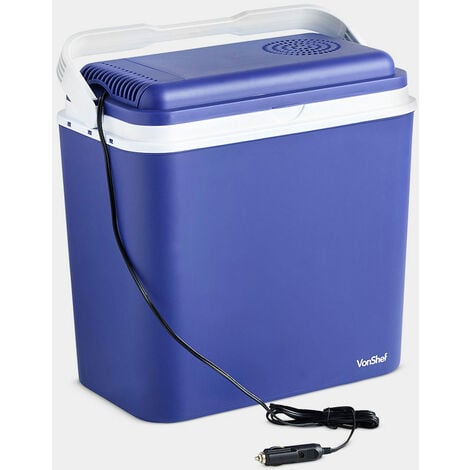 VonShef Electric Cool Box - Large 22L Insulated Cooler with 12V DC Car Adaptor - Ideal for Camping, Picnic, Beach