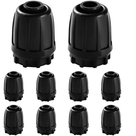 VooGenzek 10 Pièces Raccords D'irrigation Goutte à Goutte pour Tubes 16mm, Adaptateur Bouchons D'Irrigation Goutte, Raccords D'irrigation Droits, Connecteur de Tuyau D'irrigation, Noir