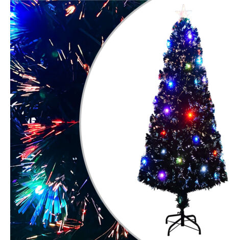 Vorbeleuchteter Weihnachtsbaum mit Ständer und LED 240 cm Glasfaser