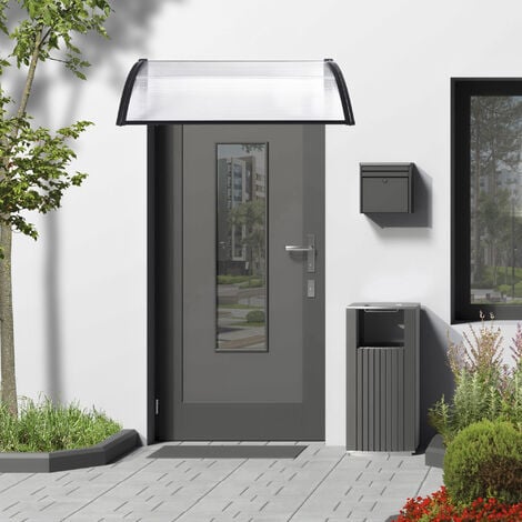 Vordach Mellerud 150x100 cm Schwarz/Transparent [en.casa]